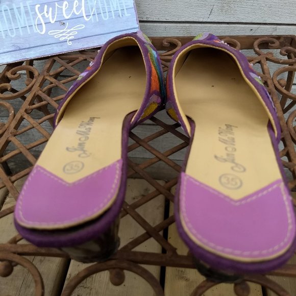 vintage 90s purple rainbow leather sequin mules NWOT 🎈HOST PICK X2🎈 - Picture 5 of 10